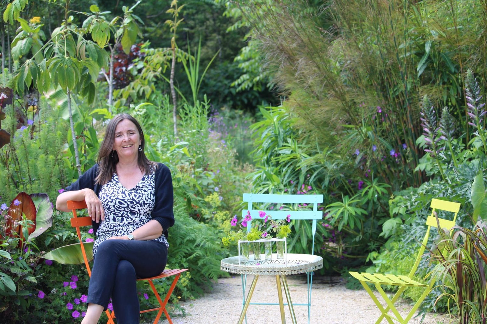 Linda Allen in a garden