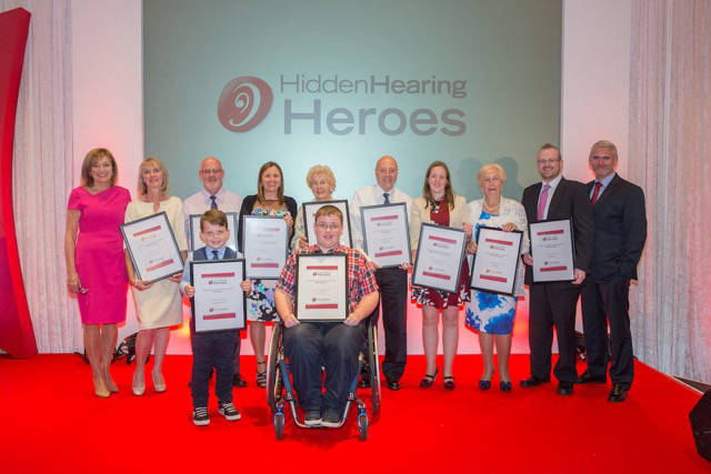 Linda Allen with fellow nominees at the Hidden Hearing Heroes Awards